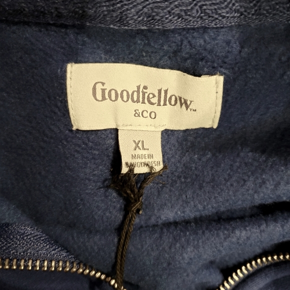 🎯nwt Goodfellow blue zip up hoodie sweatshirt - Picture 4 of 4